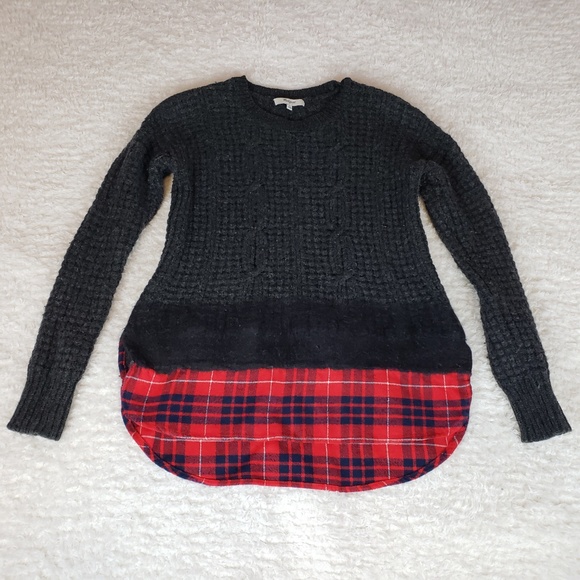 Madewell Merino Wool Sweater With Plaid Size S - Picture 6 of 7
